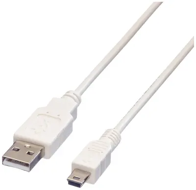 Value USB kabel USB 2.0 USB-A vtič\, USB-mini-A vtič 3.00 m bela zaščiten 11.99.8730