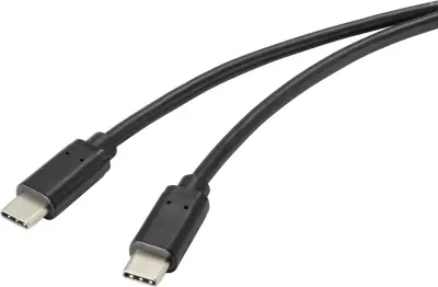 Renkforce USB kabel USB 2.0 USB-C® vtič 2.00 m črna s protimikrobno površino RF-4716842