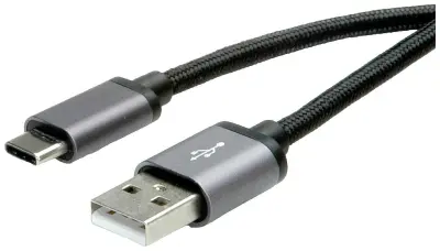 Roline USB kabel USB 2.0 USB-C® vtič\, USB-A vtič 3.00 m črna zaščiten 11.02.9029