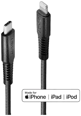 LINDY USB kabel USB 2.0 Apple Lightning vtič \, USB-C® vtič 3.00 m črna  31288