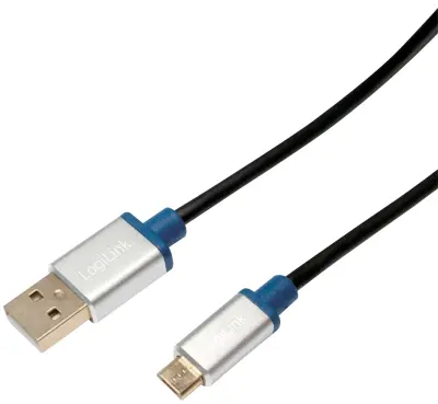 LogiLink USB kabel USB 2.0 USB-A vtič\, USB-mikro-B vtič 1.00 m črna  BUAM210