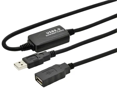 Digitus USB kabel USB 2.0 USB-A vtič\, USB-A vtičnica 10.00 m črna  DA-73100-1