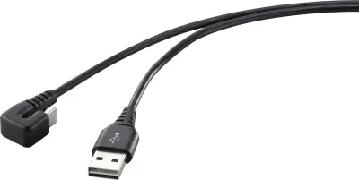 Povezovalni kabel Renkforce USB 2.0 [1x priključek USB A - 1x priključek USB C] 1,00 m črno pod kotom pri 180 stopinjah Renkforce USB kabel USB 2.0 US