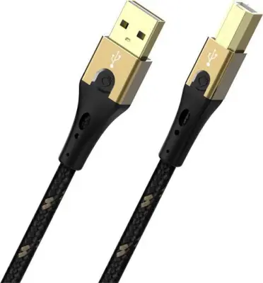 Oehlbach USB kabel USB 2.0 USB-A vtič\, USB-B vtič 10.00 m črna/zlata  D1C9546