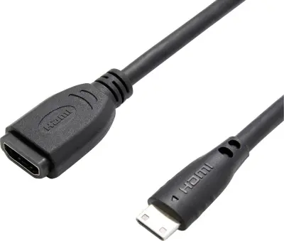 Value HDMI podaljšek HDMI-mini-C  vtič\, HDMI-A  vtičnica 0.15 m črna 12.99.3120  HDMI kabel