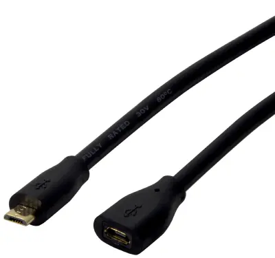 LogiLink USB kabel USB 2.0 USB-mikro-B vtič\, USB-mikro-B vtičnica 3.00 m črna  CU0124