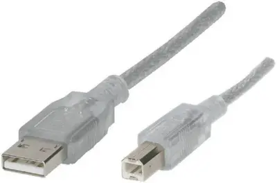 Renkforce USB kabel USB 2.0 USB-A vtič\, USB-B vtič 3.00 m transparentna  RF-4538148