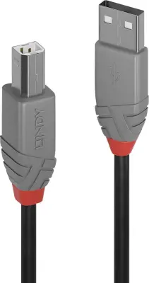 LINDY USB kabel USB 2.0 USB-A vtič\, USB-B vtič 2.00 m črna  36673