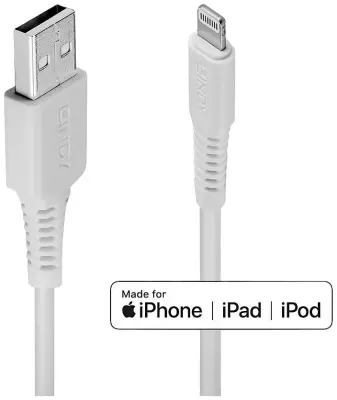 LINDY USB kabel USB 2.0 USB-A vtič\, Apple Lightning vtič  3.00 m bela  31328