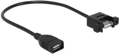 Delock USB kabel USB 2.0 USB-A vtičnica\, USB-A vtičnica 0.25 m črna  85105