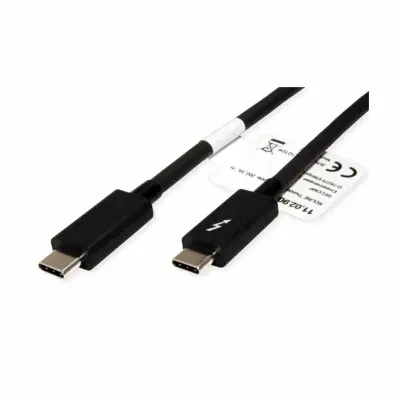 Roline USB kabel Thunderbolt™ 3 Thunderbolt™ (USB-C®) vtič 2.00 m črna zaščiten 11.02.9042