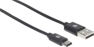 Manhattan USB 2.0 kabel tipa C vtič tipa C na vtič tipa A, 480 Mbit/s, 2 m, črn Manhattan USB kabel USB 2.0 USB-A vtič, USB-C vtič 2.00 m črna 354929