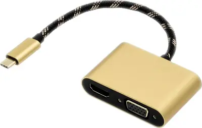 Roline USB-C® / HDMI adapterski kabel USB-C® vtič\, HDMI-A  vtičnica 0.10 m črna/zlata 12.03.3165  USB-C®-Display kabel