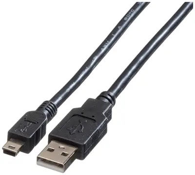Roline USB kabel USB 2.0 USB-A vtič\, USB-mini-A vtič 1.80 m črna zaščiten 11.02.8719