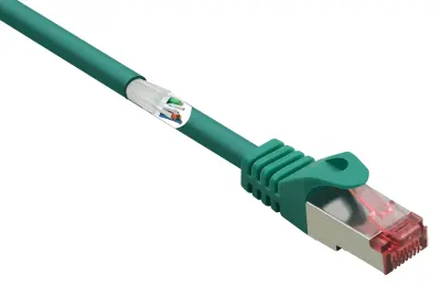 Renkforce RF-5052916 RJ45 omrežni kabel\, Patch kabel CAT 6 S/FTP 2.00 m zelena z zaščitnim zapornim zatičem\, pozlačeni konektorji\, ognjevaren 1 kos