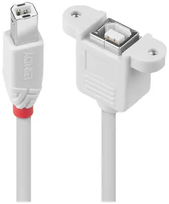 LINDY USB kabel USB 2.0 USB-B vtič\, USB-B vtičnica 1.00 m siva  31801