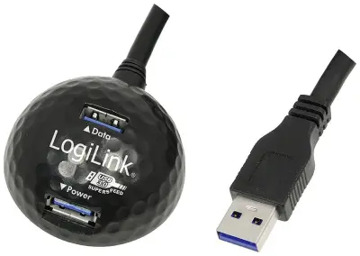 LogiLink CU0035 - kabel USB 3.0, USB-A/M do 2x USB-A/F, priključna kroglica, črna, 1,5 m LogiLink USB kabel USB 3.2 gen. 1 (USB 3.0) USB-A vtič, USB-A