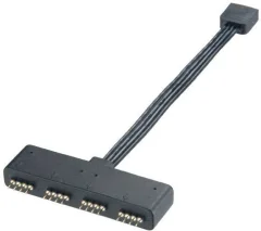 LED-PC-kabel splitter [1x RGB LED vtič - 4x RGB LED vtičnica] 0.10 m črne barve Akasa