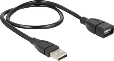 Delock USB 2.0 [1x moški konektor USB 2.0 tipa A - 1x ženski konektor USB 2.0 tipa A] 0.5 m črna prilagodljiv kabel-gosji vrat Delock USB kabel USB 2.