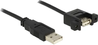 Delock USB kabel USB 2.0 USB-A vtič\, USB-A vtičnica 1.00 m črna  85106