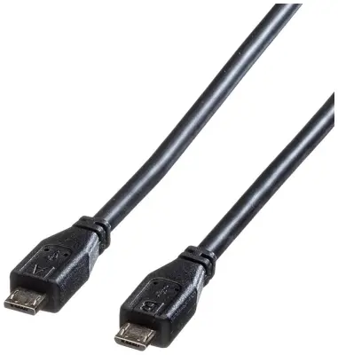 Roline USB kabel USB 2.0 USB mikro-A vtič\, USB-mikro-B vtič 1.80 m črna zaščiten 11.02.8753
