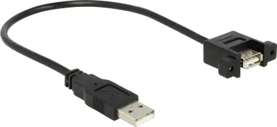 Delock USB kabel USB 2.0 USB-A vtič\, USB-A vtičnica 0.25 m črna pozlačeni konektorji 85462