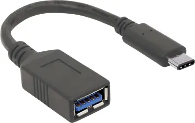 Manhattan USB kabel USB 3.2 gen. 1 (USB 3.0) USB-C® vtič\, USB-A vtičnica 0.15 m črna primeren za obojestranski priključek  355285