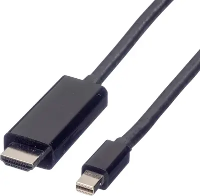 Value Mini-DisplayPort / HDMI adapterski kabel mini DisplayPort  vtič\, HDMI-A  vtič 2.00 m črna 11.99.5796 zaščiten DisplayPort kabel
