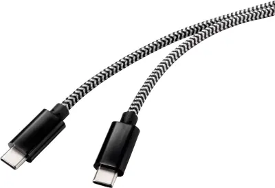Povezovalni kabel Renkforce USB 2.0 [1x vtič USB-C - 1x vtič USB-C ] 3,00 m Vtični kontakti s certifikatom USB-IF, črno pozlačeni Renkforce USB kabel