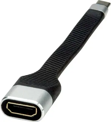 Roline USB-C® / HDMI adapterski kabel USB-C® vtič\, HDMI-A  vtičnica 0.13 m črna 12.03.3212  USB-C®-Display kabel