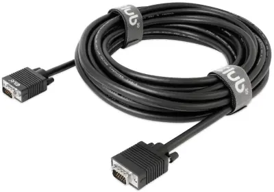 club3D VGA priključni kabel VGA 15-polni vtič\, VGA 15-polni vtič 10.00 m črna CAC-1710 lahko se privije\, pozlačeni konektorji VGA kabel