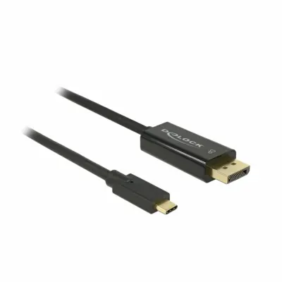 Delock USB-C® / DisplayPort adapterski kabel USB-C® vtič\, DisplayPort  vtič 2.00 m črna 85256 pozlačeni konektorji USB-C®-Display kabel