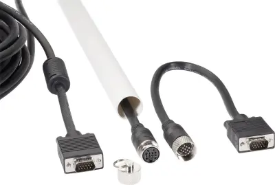 Renkforce VGA priključni kabel VGA 15-polni vtič\, VGA 15-polni vtič 15.00 m črna RF-4537806 za montažo cevi\, s feritnim jedrom VGA kabel