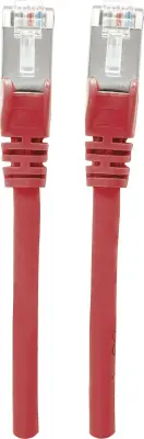 Intellinet 741064 RJ45 omrežni kabel\, Patch kabel CAT 6a S/FTP 10.00 m rdeča zaščita iz folije\, pletena zaščita\, zaščiten\, brez halogena 1 kos
