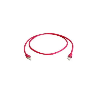 Telegärtner L00000A0083 RJ45 omrežni kabel CAT6a S/FTP 1 m rdeča ognjevaren, z zaščitnim zapornim zatičem, ognjevaren, brez halogena, UL-certificirano