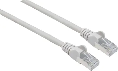 Intellinet 740555 RJ45 omrežni kabel\, Patch kabel CAT 6a S/FTP 0.25 m siva zaščita iz folije\, pletena zaščita\, zaščiten\, brez halogena 1 kos