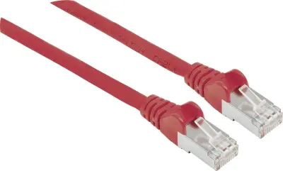Intellinet 740630 RJ45 omrežni kabel\, Patch kabel CAT 6a S/FTP 0.50 m rdeča zaščita iz folije\, pletena zaščita\, zaščiten\, brez halogena 1 kos