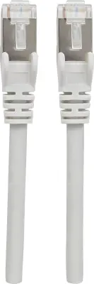 Intellinet 741040 RJ45 omrežni kabel\, Patch kabel CAT 6a S/FTP 10.00 m siva zaščita iz folije\, pletena zaščita\, zaščiten\, brez halogena 1 kos