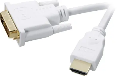SpeaKa Professional DVI / HDMI adapterski kabel DVI-D 18+1-polni vtič\, HDMI-A  vtič 2.00 m bela SP-7870336 pozlačeni konektorji DVI kabel