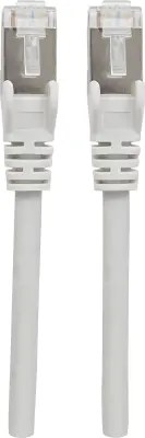 Intellinet 740739 RJ45 omrežni kabel\, Patch kabel CAT 6a S/FTP 1.50 m siva zaščita iz folije\, pletena zaščita\, zaščiten\, brez halogena 1 kos