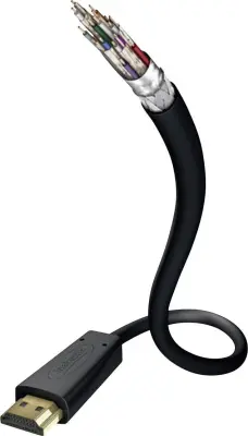 Inakustik HDMI kabel HDMI-A vtič, HDMI-A vtič 1.5 m črna 00324515 avdio povratni kanal, pozlačeni konektorji, Ultra HD (4k) HDMI HDMI kabel