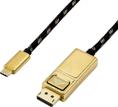 Roline USB-C® / DisplayPort adapterski kabel USB-C® vtič\, DisplayPort  vtič 2.00 m črna/zlata 11.04.5849  USB-C®-Display kabel