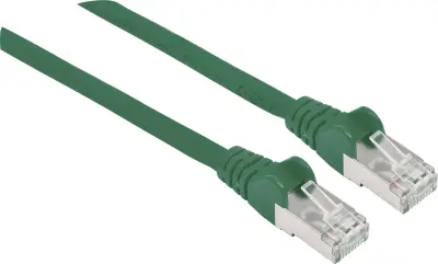 Intellinet 741026 RJ45 omrežni kabel\, Patch kabel CAT 6a S/FTP 7.50 m zelena zaščita iz folije\, pletena zaščita\, zaščiten\, brez halogena 1 kos