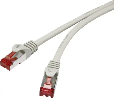 Renkforce RF-4724268 RJ45 omrežni kabel\, Patch kabel CAT 6 S/FTP 10.00 m siva z zaščitnim zapornim zatičem\, pozlačeni konektorji\, ognjevaren 1 kos