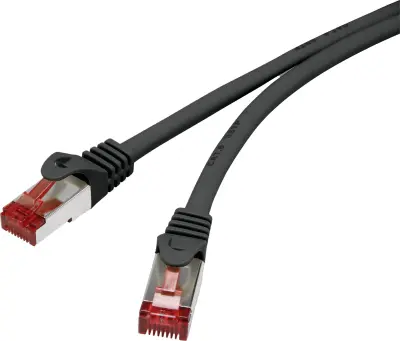 Renkforce RF-4979744 RJ45 omrežni kabel\, Patch kabel CAT 6 S/FTP 5.00 m črna z zaščitnim zapornim zatičem\, pozlačeni konektorji\, ognjevaren 1 kos