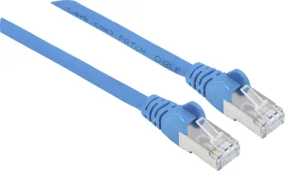 Intellinet 740722 RJ45 omrežni kabel\, Patch kabel CAT 6a S/FTP 1.00 m modra zaščita iz folije\, pletena zaščita\, zaščiten\, brez halogena 1 kos
