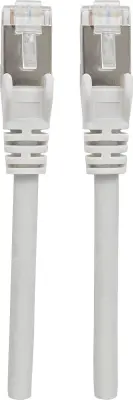Intellinet 317320 RJ45 omrežni kabel\, Patch kabel CAT 6a S/FTP 15.00 m siva zaščita iz folije\, pletena zaščita\, brez halogena 1 kos