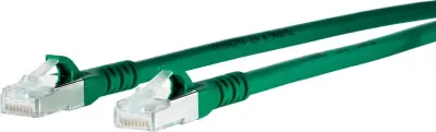 Metz Connect 1308450555-E RJ45 omrežni kabel\, Patch kabel CAT 6a S/FTP 0.50 m zelena zaščita iz folije\, pletena zaščita\, skupna zaščita 1 kos