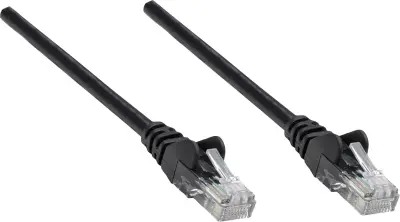 Intellinet 739795 RJ45 omrežni kabel\, Patch kabel CAT 6 S/FTP 0.25 m črna zaščita iz folije\, pletena zaščita\, brez halogena 1 kos