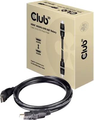 club3D HDMI priključni kabel HDMI-A  vtič\, HDMI-A  vtič 2.00 m črna CAC-1360 #####4K UHD\, ognjevaren HDMI kabel